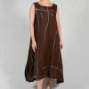 Oversized Dress in Brown Print