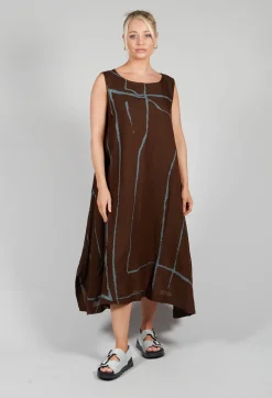 Oversized Dress in Brown Print