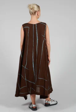 Oversized Dress in Brown Print