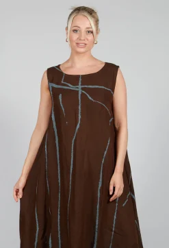 Oversized Dress in Brown Print