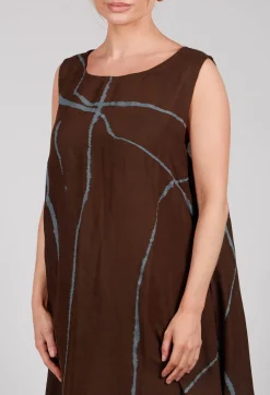 Oversized Dress in Brown Print