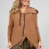 Oversized Hooded Cardigan F in Pottery