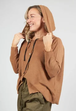 Oversized Hooded Cardigan F in Pottery