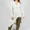 Oversized Hooded Istu Tunic in White Clay