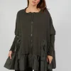 Oversized Jersey Jacket with Peplum Hem in Jungle Print