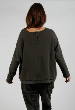 Oversized Jersey Top with Motif in Jungle Print