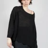 Oversized Knitted Jumper with Square Neckline in Black