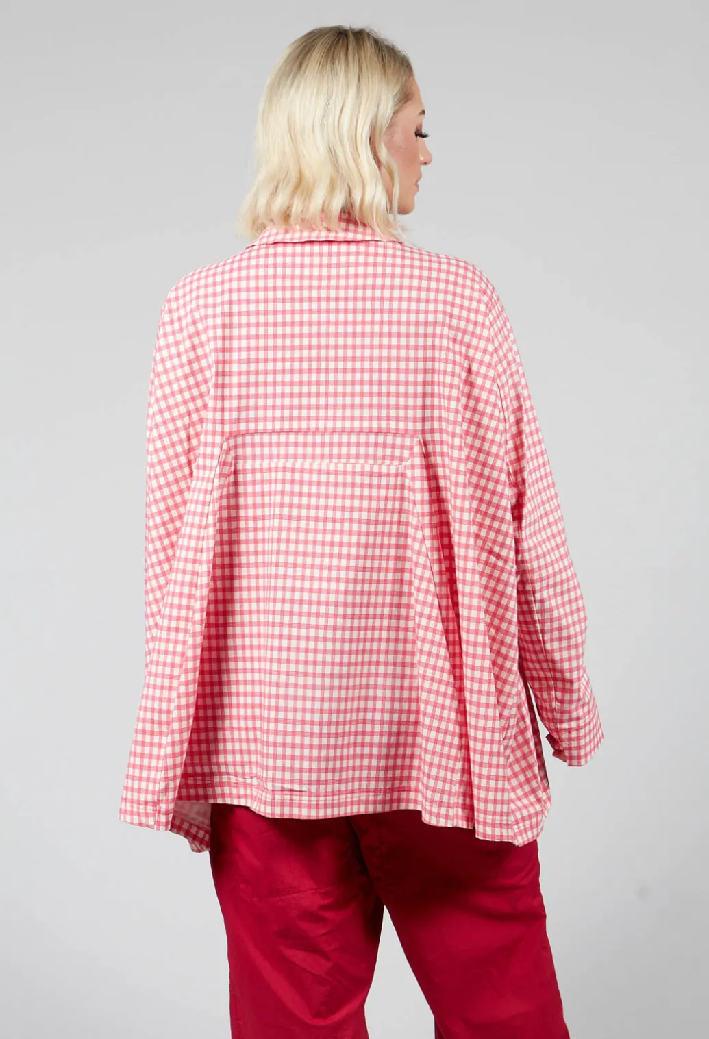 Oversized Lightweight Jacket in Cherry Check