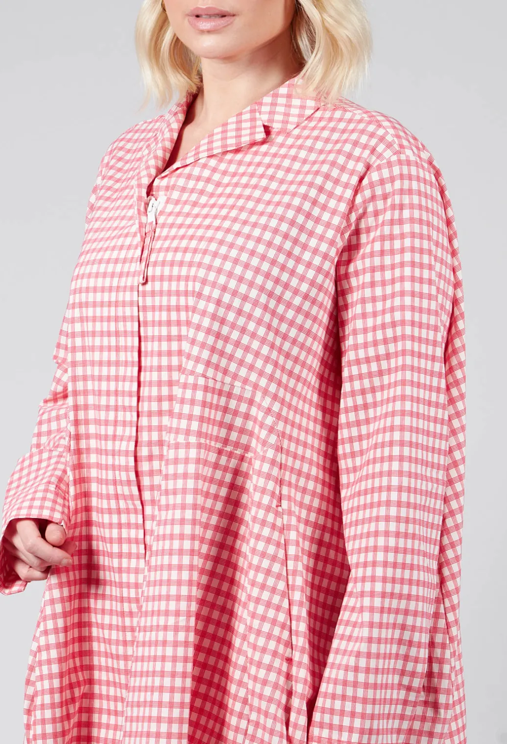 Oversized Lightweight Jacket in Cherry Check