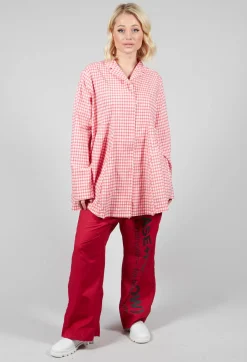 Oversized Lightweight Jacket in Cherry Check