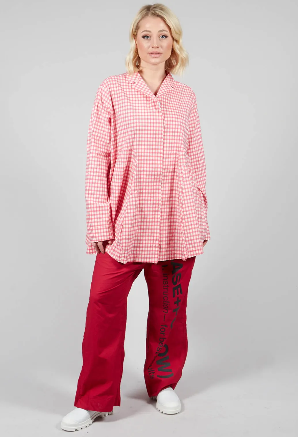 Oversized Lightweight Jacket in Cherry Check