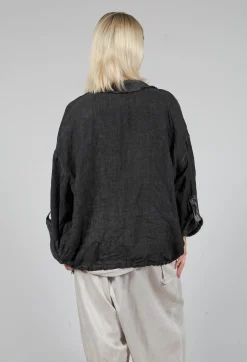 Oversized Linen Jacket in Antrcite