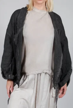Oversized Linen Jacket in Antrcite