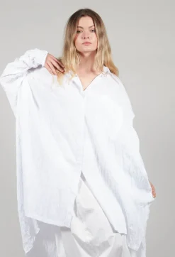 Oversized Longline Shirt in White