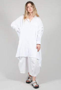 Oversized Longline Shirt in White