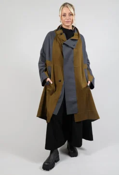 Oversized Panel Coat in Grey