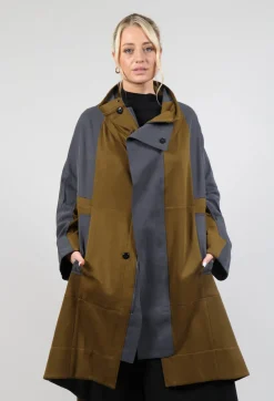 Oversized Panel Coat in Grey