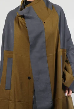Oversized Panel Coat in Grey