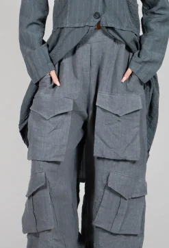 Oversized Pocket Trousers in Grey
