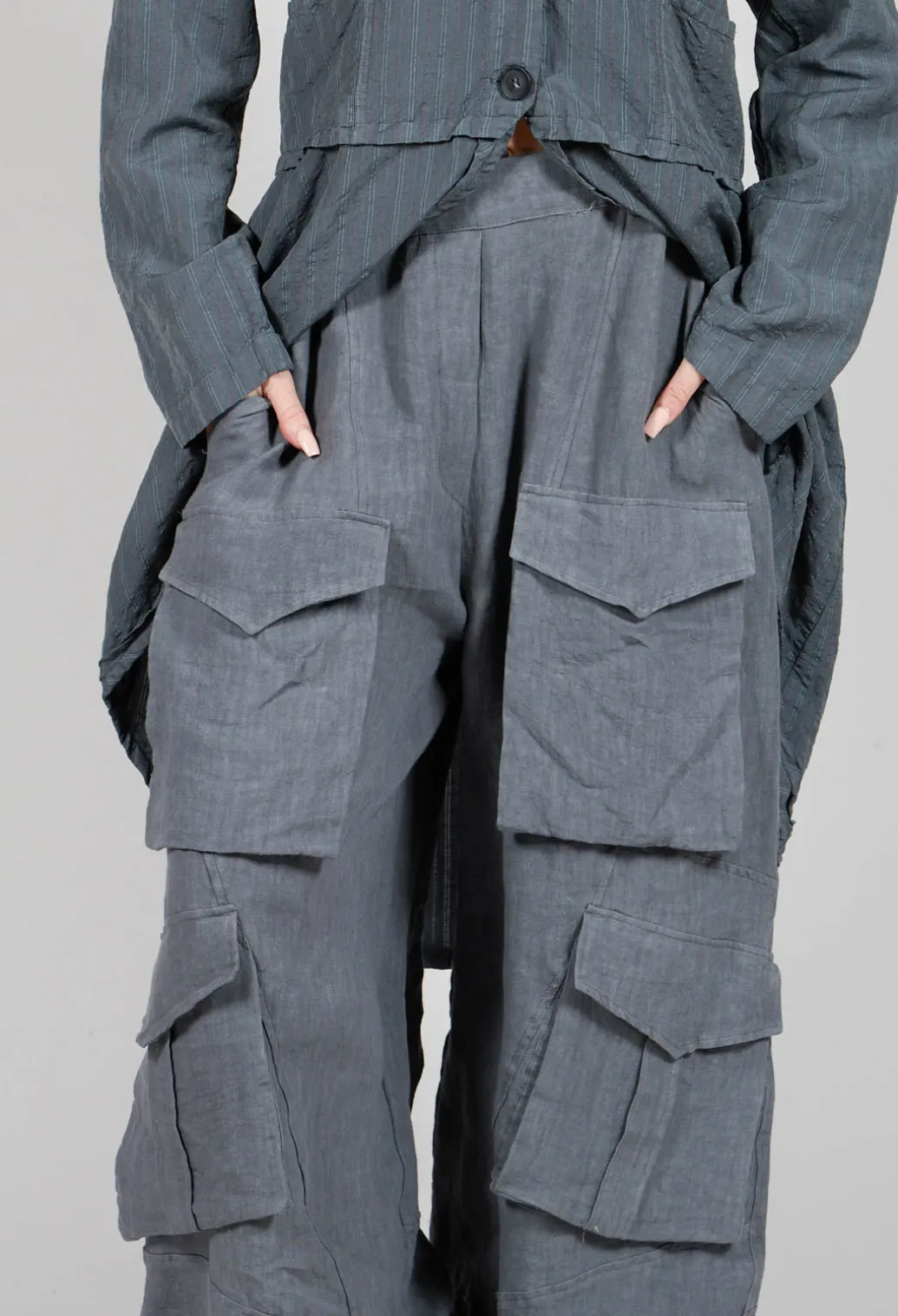 Oversized Pocket Trousers in Grey
