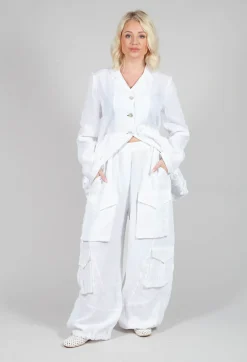 Oversized Pocket Trousers in White