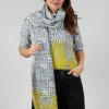 Oversized Scarf in Light Grey and Yellow