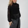 Oversized Sheer Knit in Black Sparkle