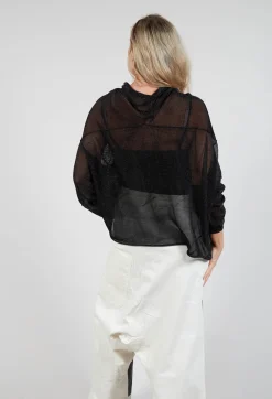 Oversized Sheer Knit in Black Sparkle