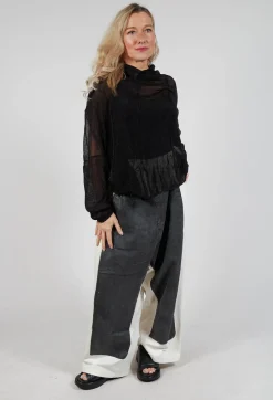 Oversized Sheer Knit in Black Sparkle