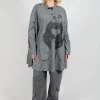 Oversized Shirt Dress in Rock Print