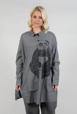 Oversized Shirt Dress in Rock Print