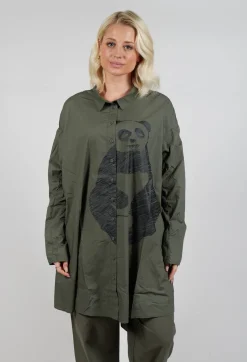 Oversized Shirt Dress in Camp Print