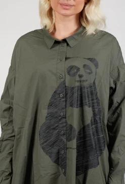 Oversized Shirt Dress in Camp Print