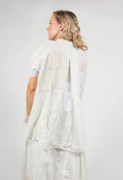 Oversized Short Sleeved Shirt in Pearl Stripe