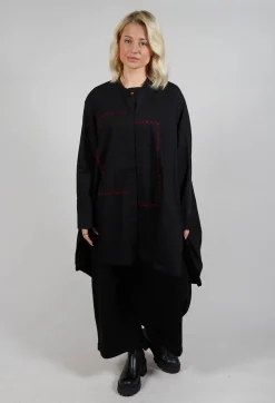 Oversized Stitch Shirt in Black