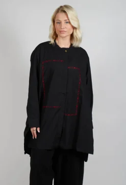 Oversized Stitch Shirt in Black
