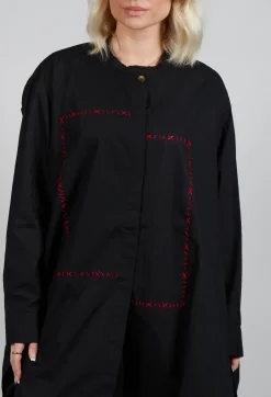 Oversized Stitch Shirt in Black