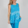 Oversized Top with High Low Hem in Malibu Print