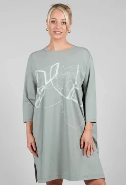 Oversized T-Shirt Dress in Green