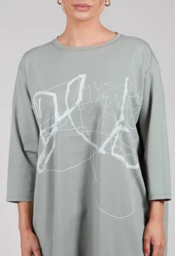 Oversized T-Shirt Dress in Green