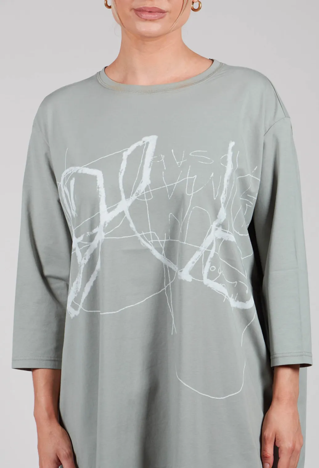 Oversized T-Shirt Dress in Green