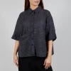Oversized Wool Shirt in Blue Check