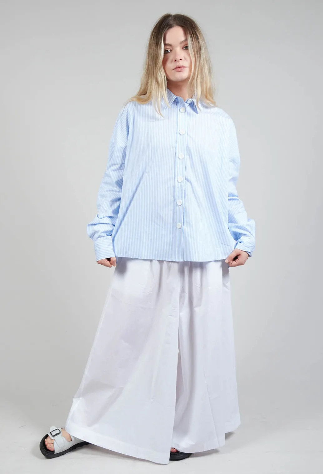 Oxford Shirt in Striped Blue