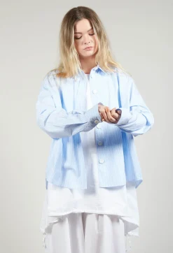Oxford Shirt in Striped Blue