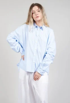 Oxford Shirt in Striped Blue