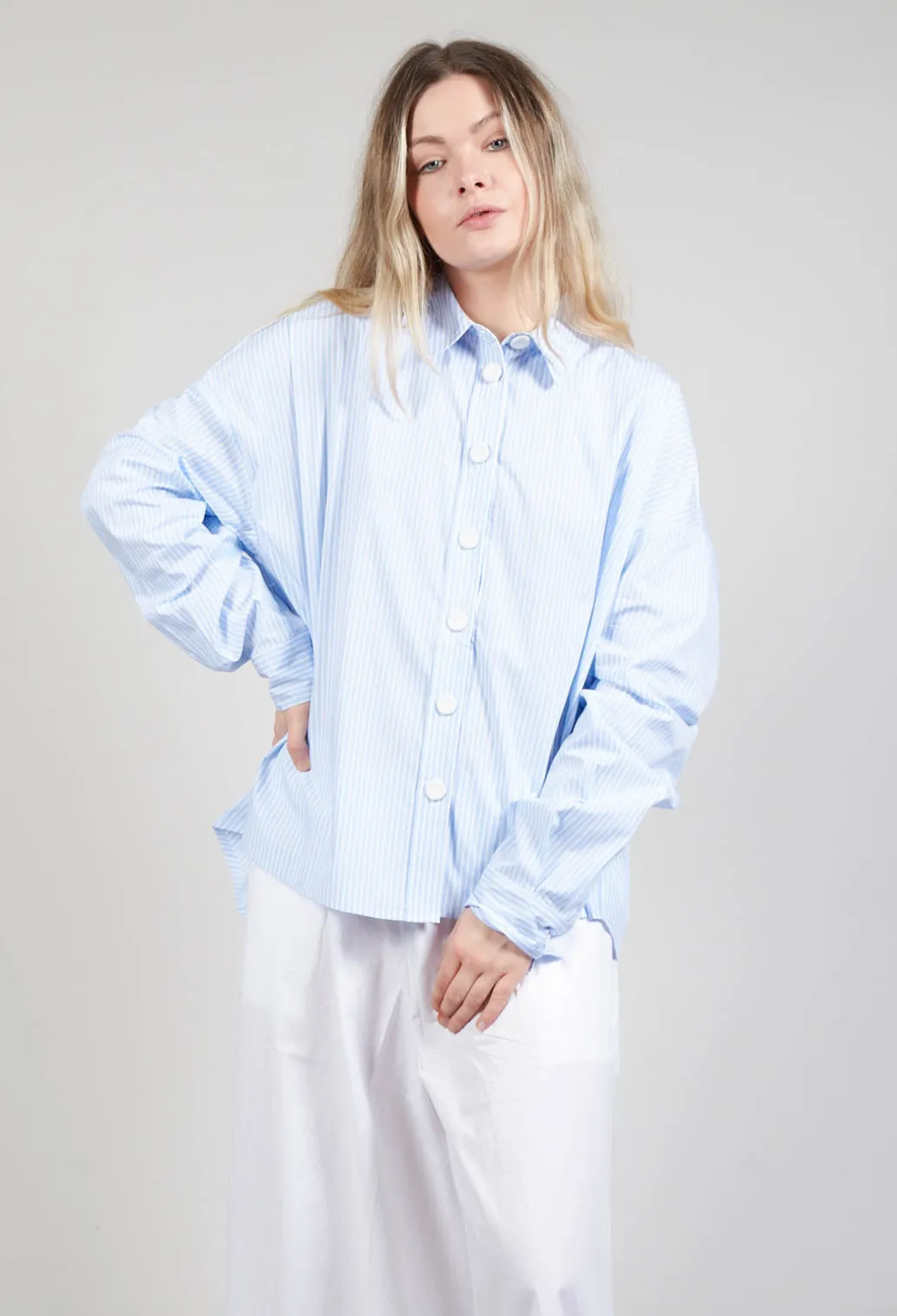 Oxford Shirt in Striped Blue