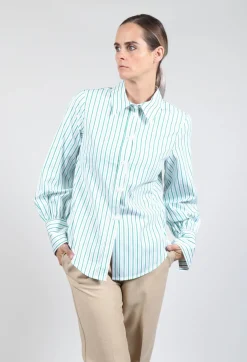 Oxford Striped Shirt in Kiwi