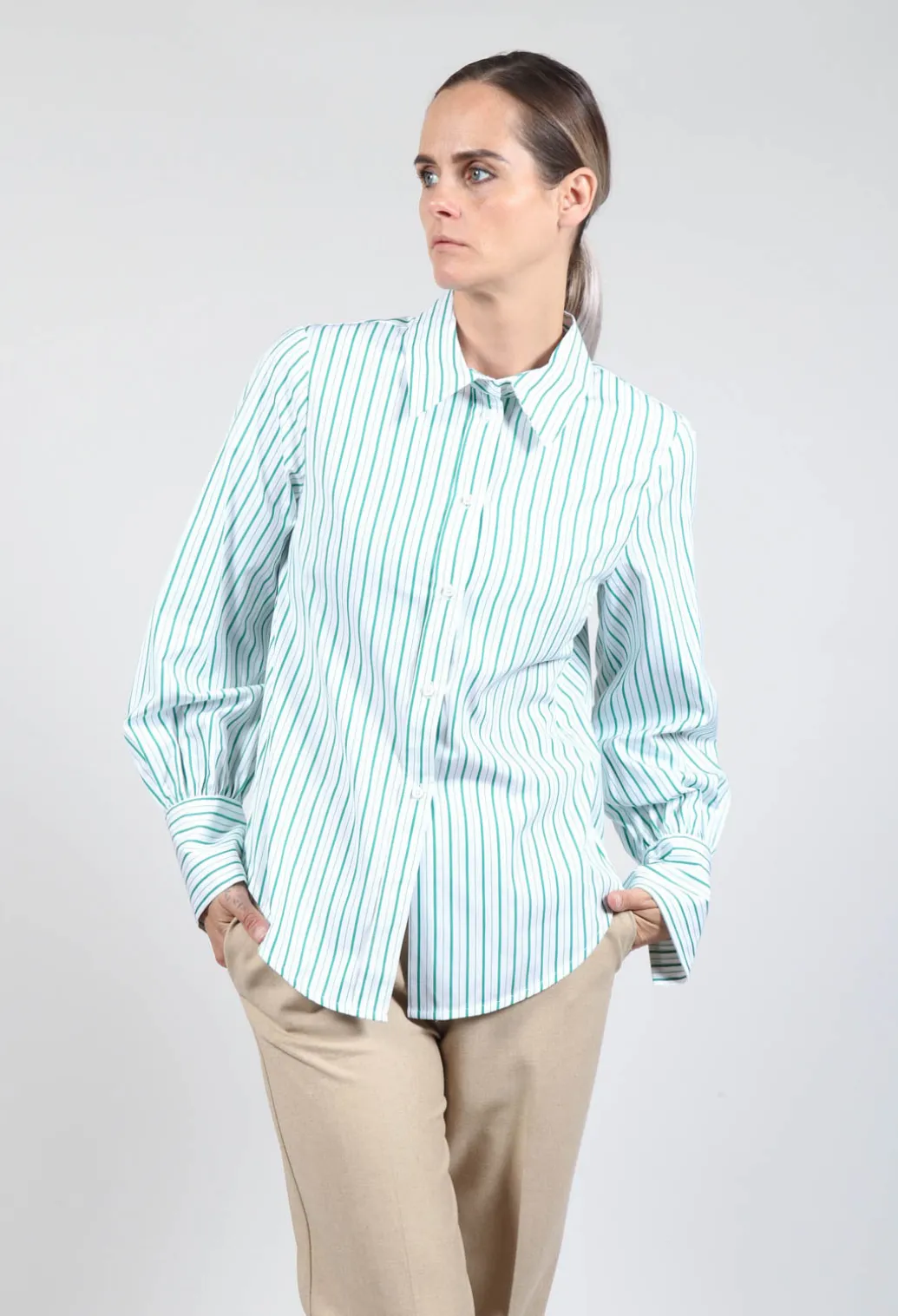 Oxford Striped Shirt in Kiwi