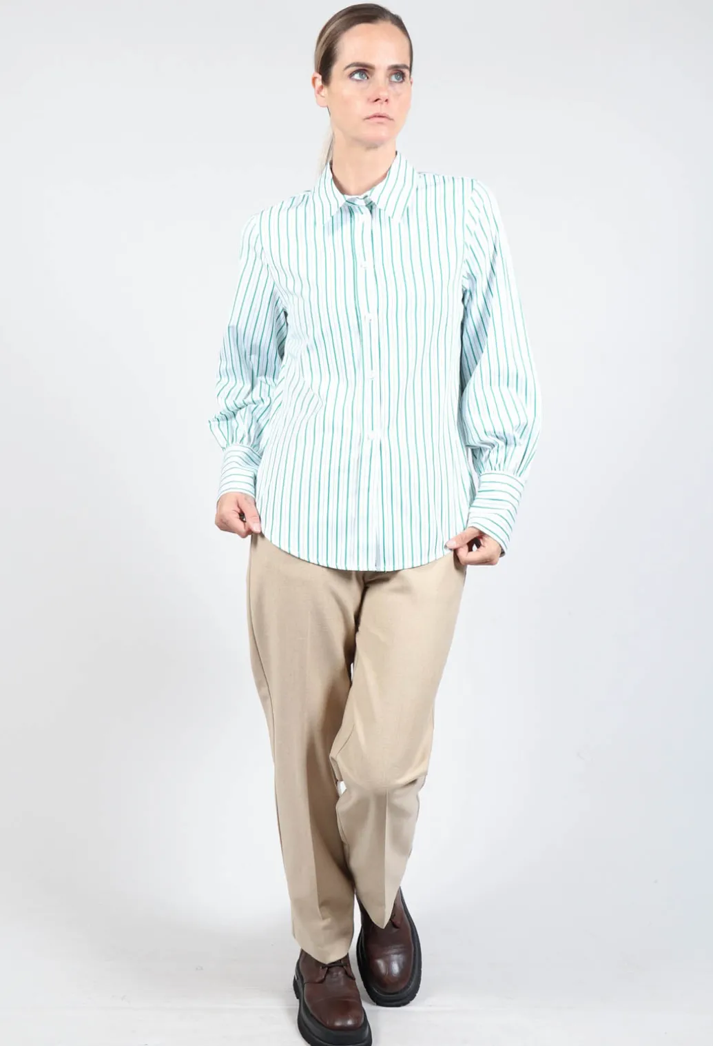 Oxford Striped Shirt in Kiwi