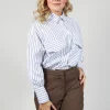 Oxford Striped Shirt with Statement Pockets in Violet